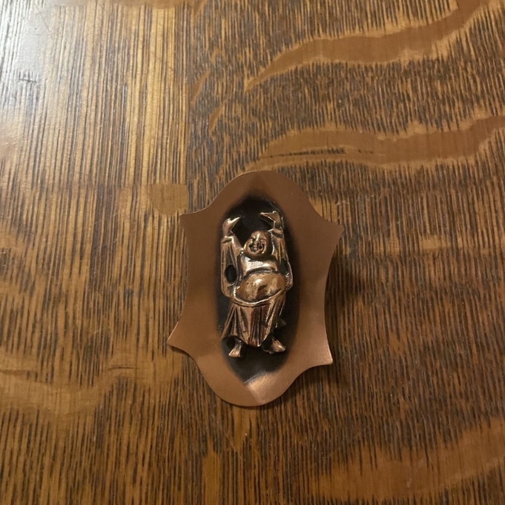 Vintage Copper Buddha Brooch - Picture 3 of 4